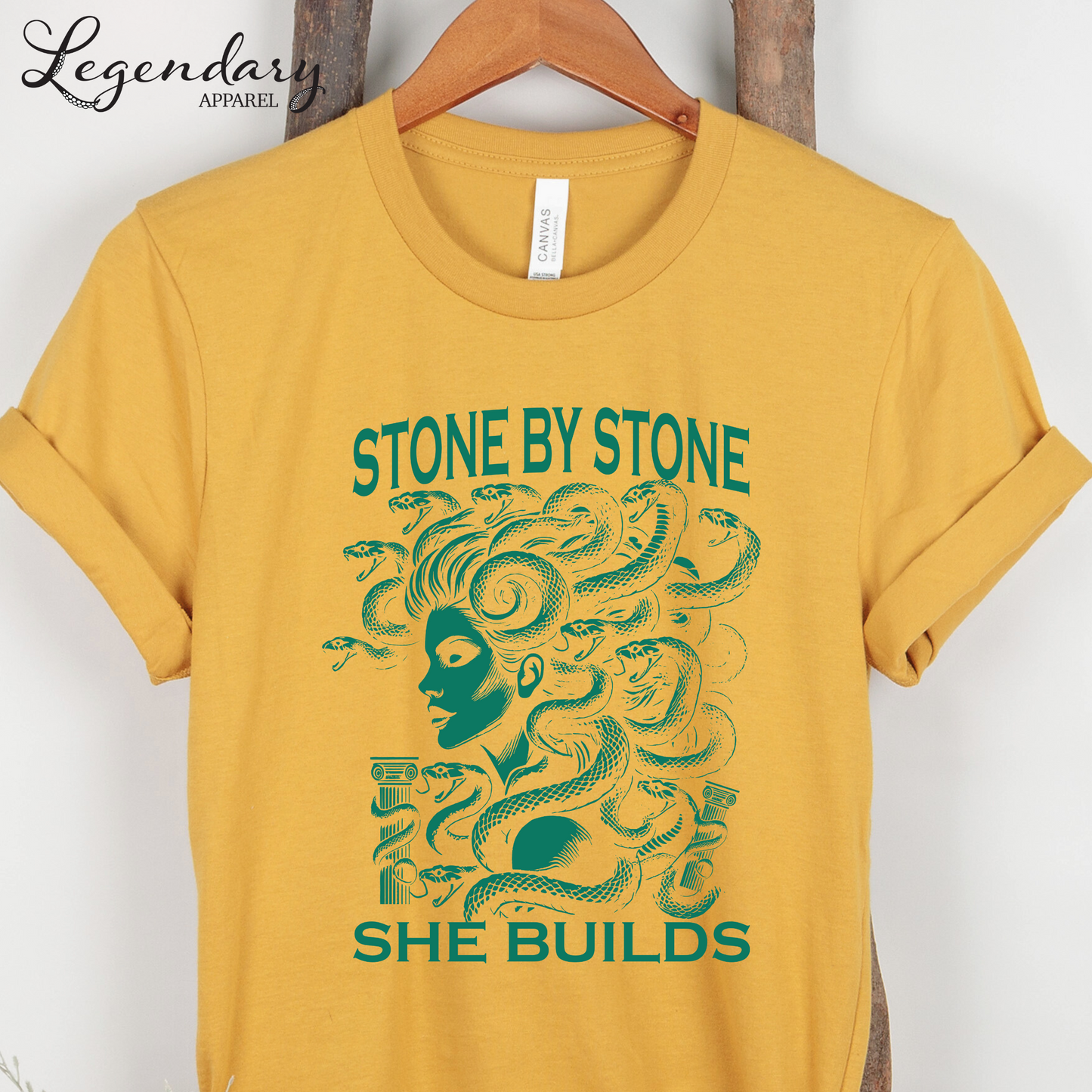 Medusa Shirt Stone By Stone She Builds Subtle Anti Patriarchy TShirt Feminist Resistance Sweatshirt Medusa Snakes Shirts