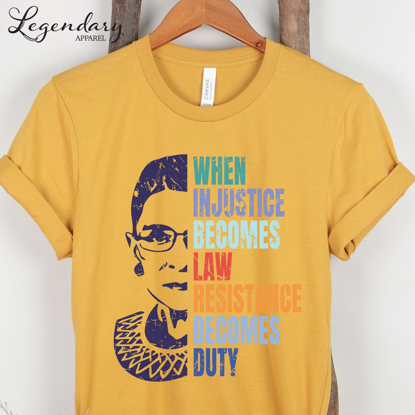 RBG Shirt When Injustice Becomes Law Resistance Becomes Duty Tee Political Protest Feminist TShirt Ruth Bader Ginsburg Shirt