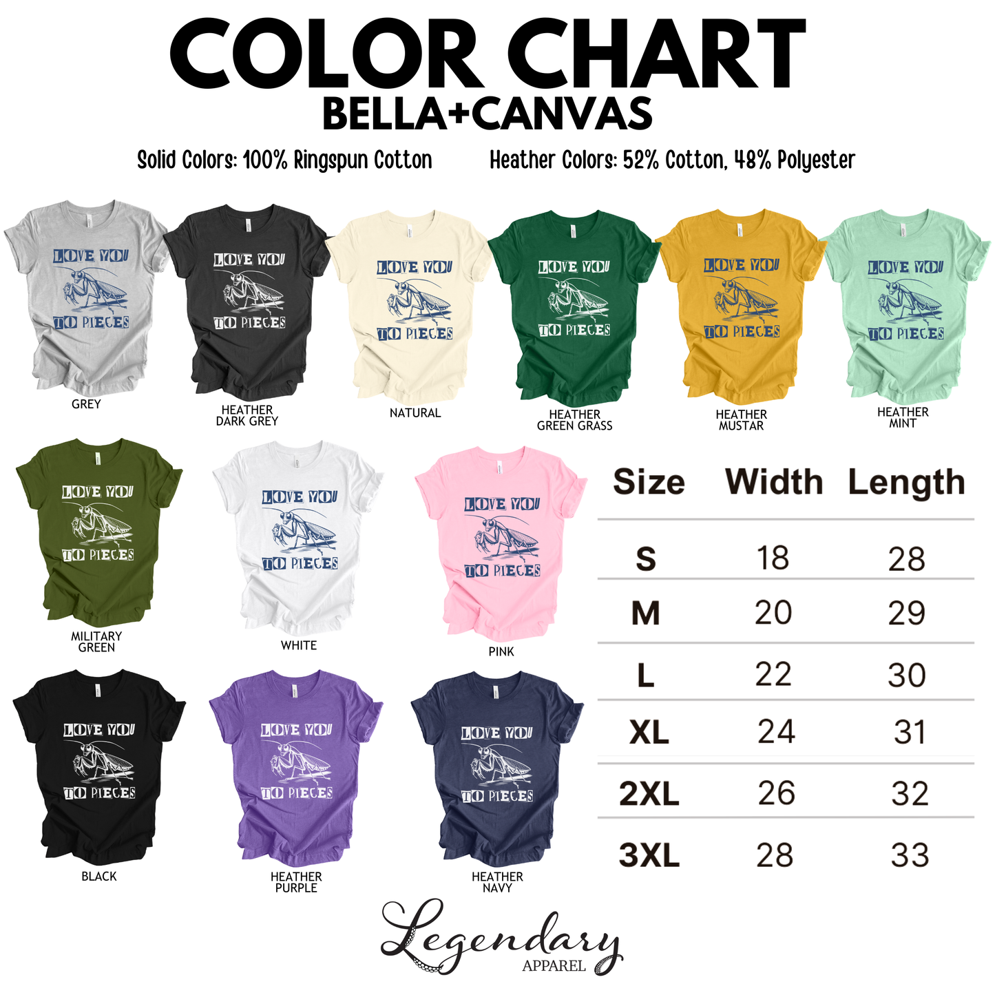 Praying Mantis T-Shirt Love You To Pieces