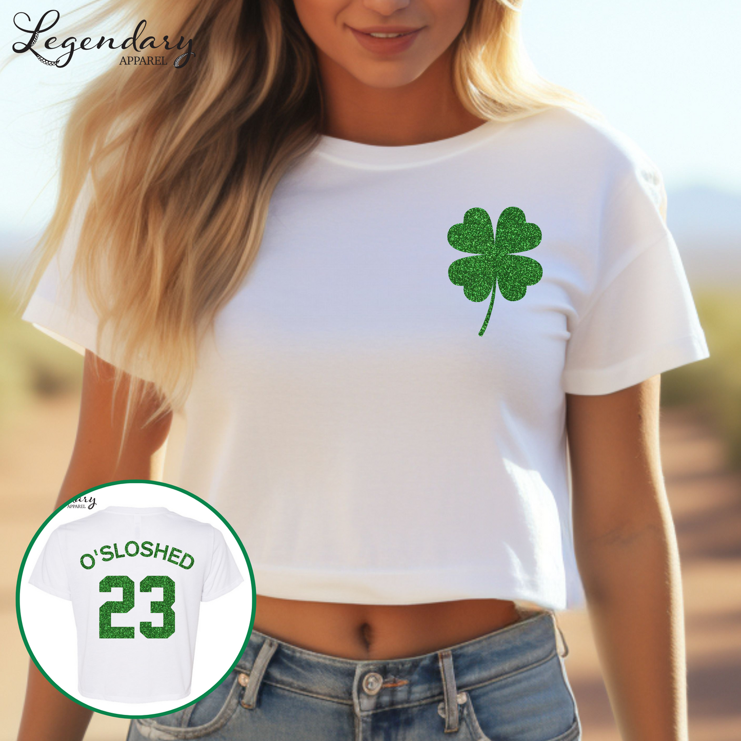 St. Patrick's Day Glitter Crop Tops, O'Hammered, O'Wrecked, O'Sloshed, O'Wasted, O'Plastered, O'Bollocksed