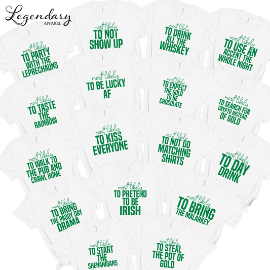 St. Patricks Day Group Matching Shirts in White