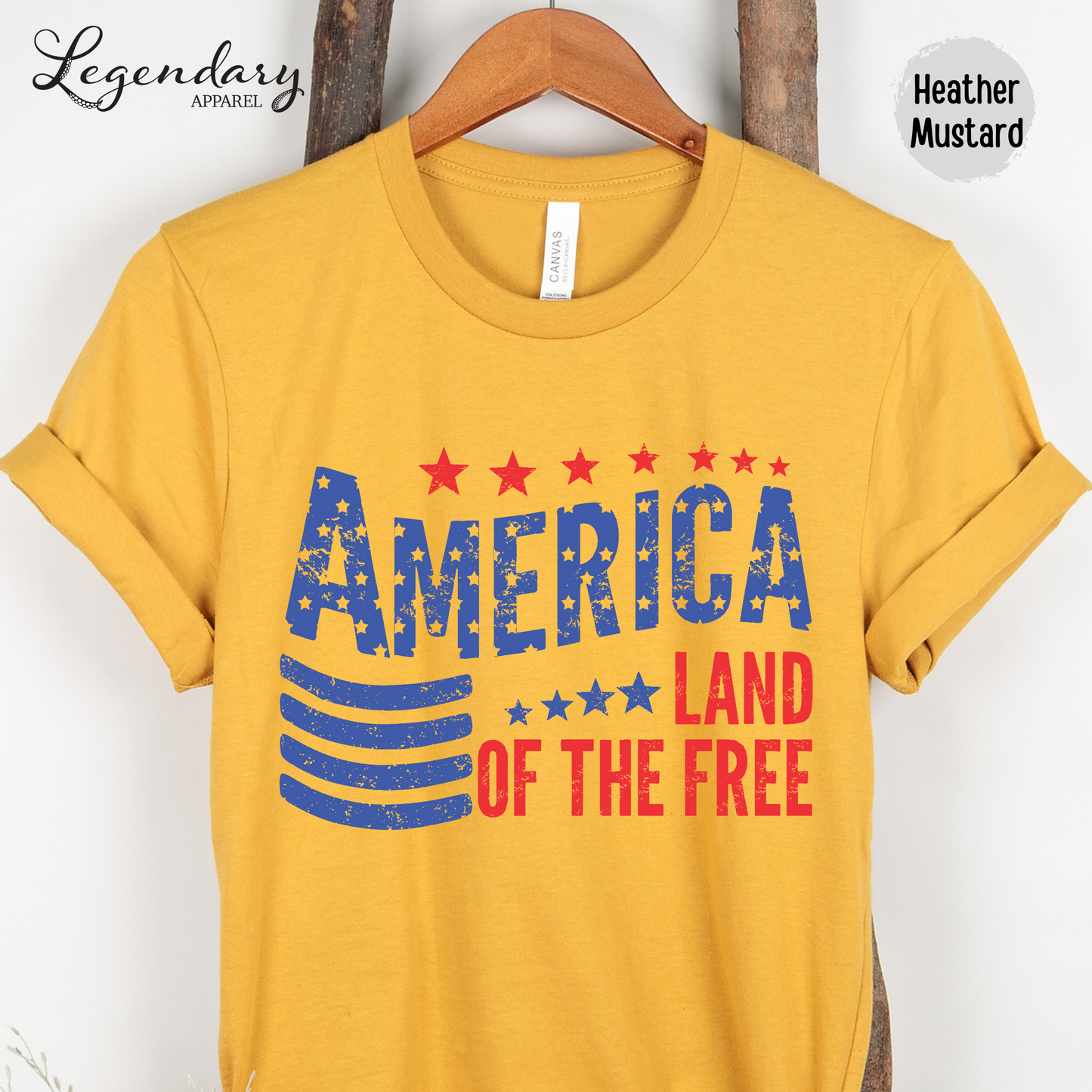 4th of July Shirt America Land Of The Free Patriotic Tee Independence Day