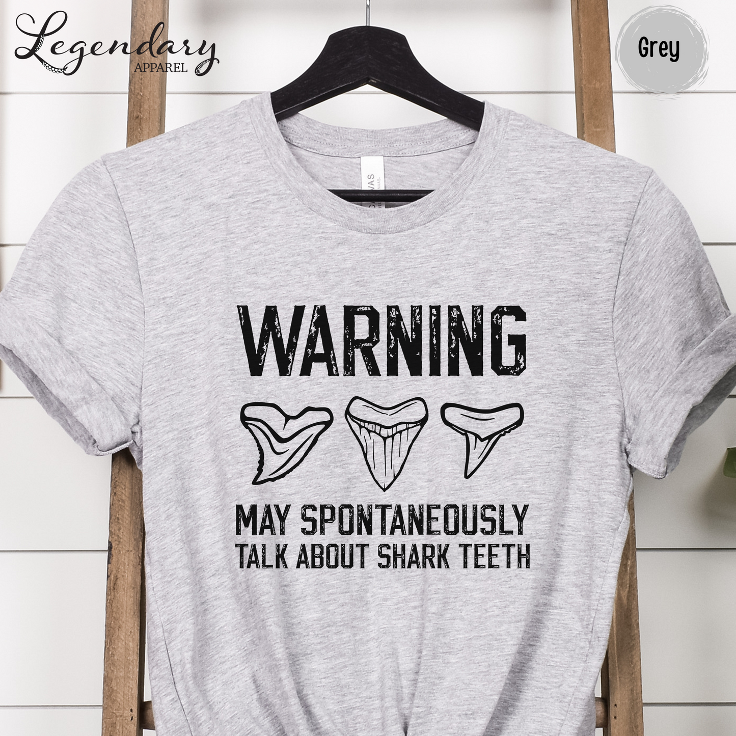 Warning May Spontaneously Talk About Shark Teeth T-Shirt
