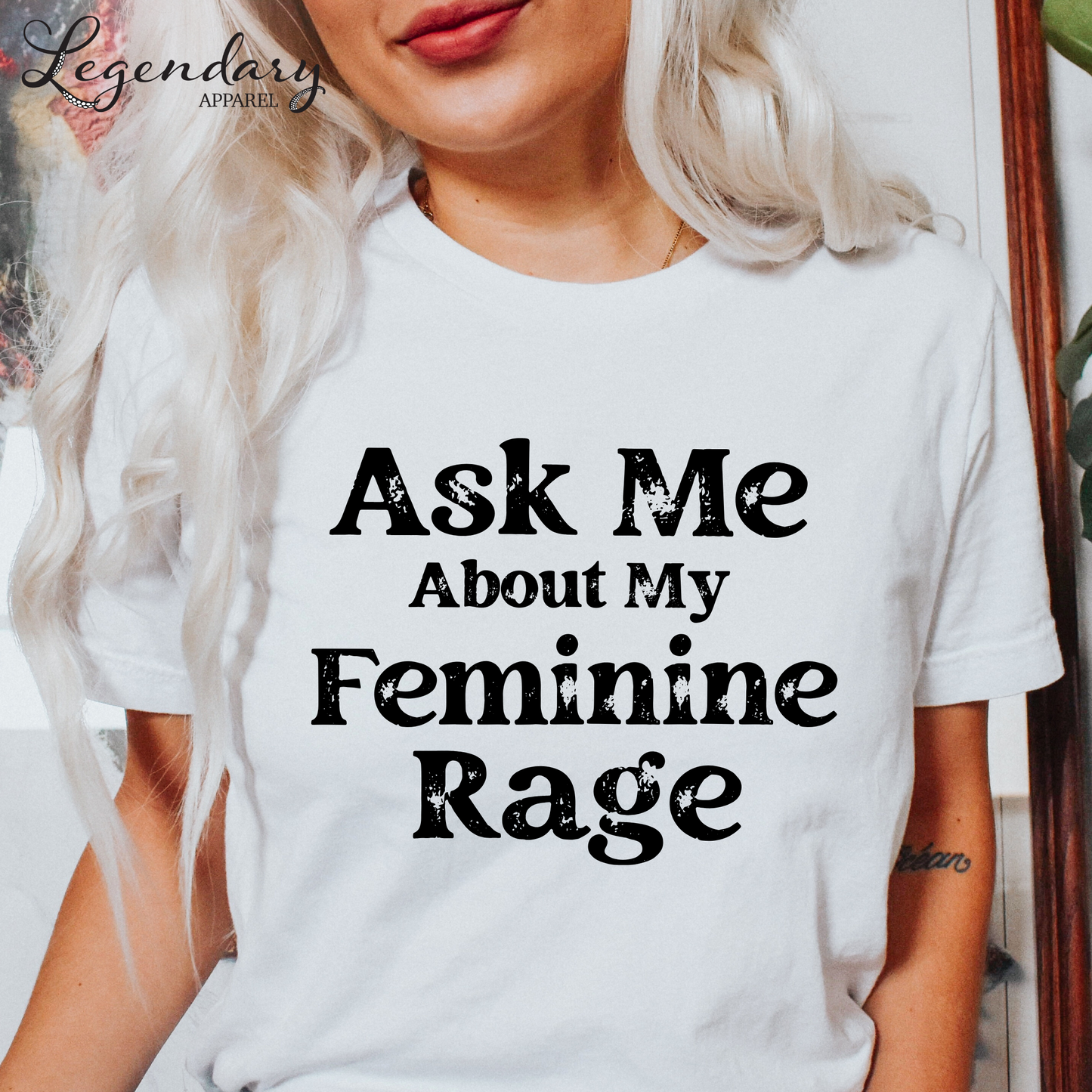 Feminist Shirt Ask Me About My Feminine Rage Women's Rights T-Shirt Equal Rights For All Shirt Feminism Activist Equality Shirts