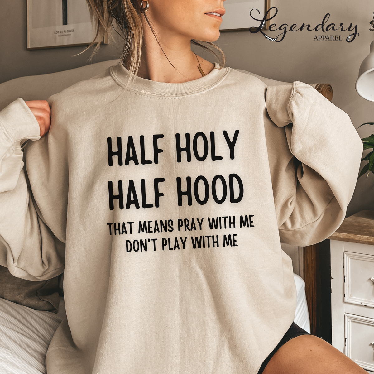 Half hood discount half holy sweater
