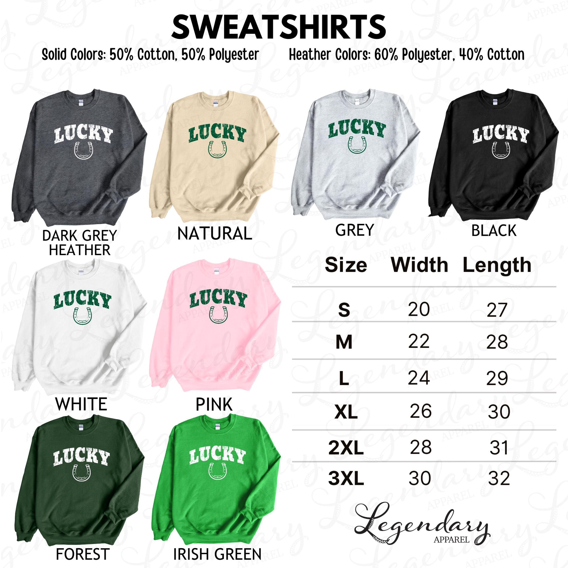 a collection of eight different sweatshirts, each with a unique color and size, arranged in a grid format.