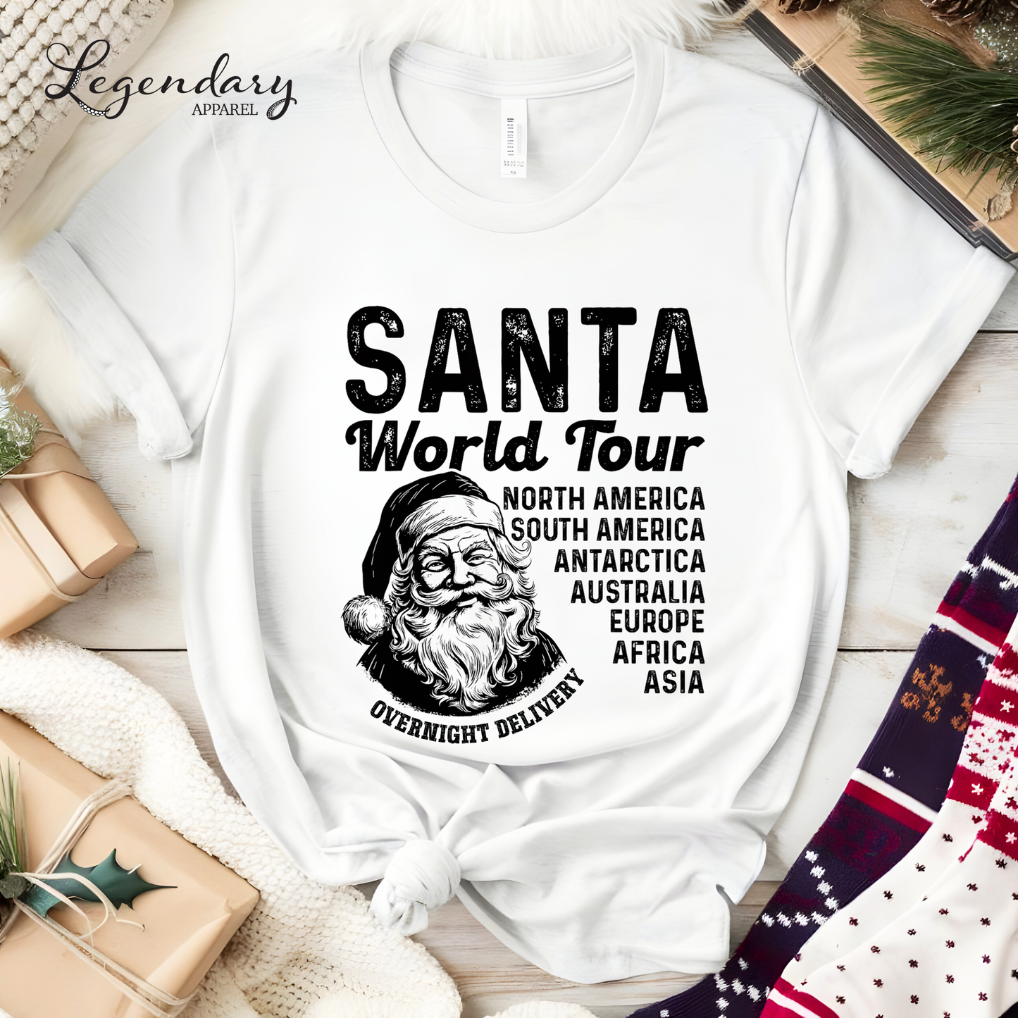 Santa World Tour Shirt Christmas Tee Shirt