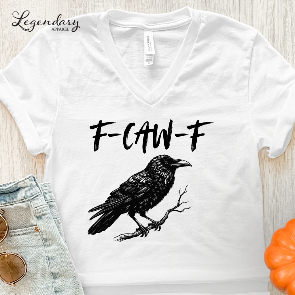 Raven F Caw F Crow VNeck