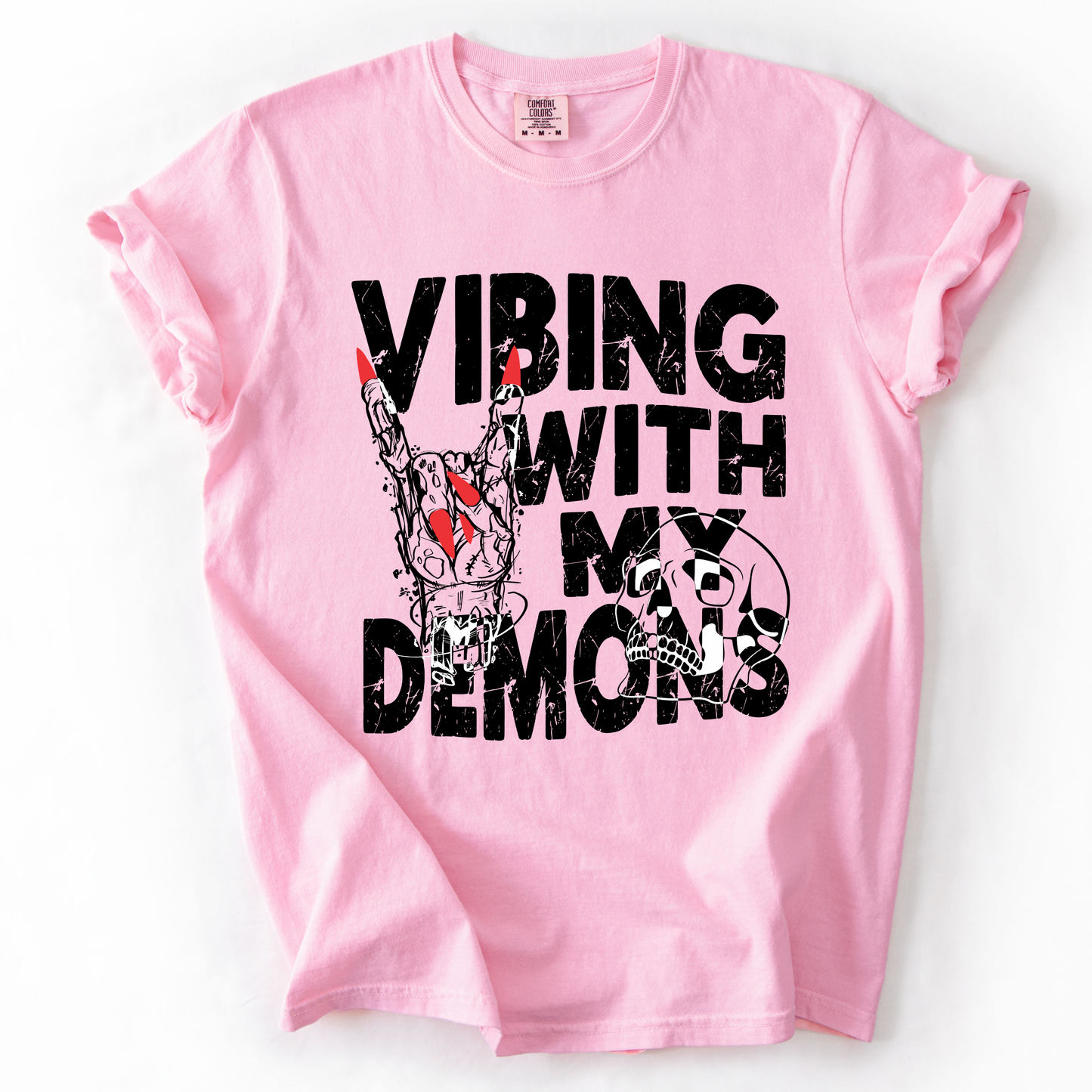 Vibing With My Demons Comfort Colors Tee Shirt
