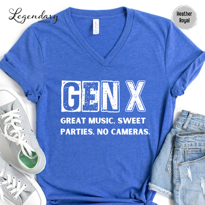 Gen X Shirt Nostalgic 80's Great Music Sweet Parties No Cameras Tee Shirt