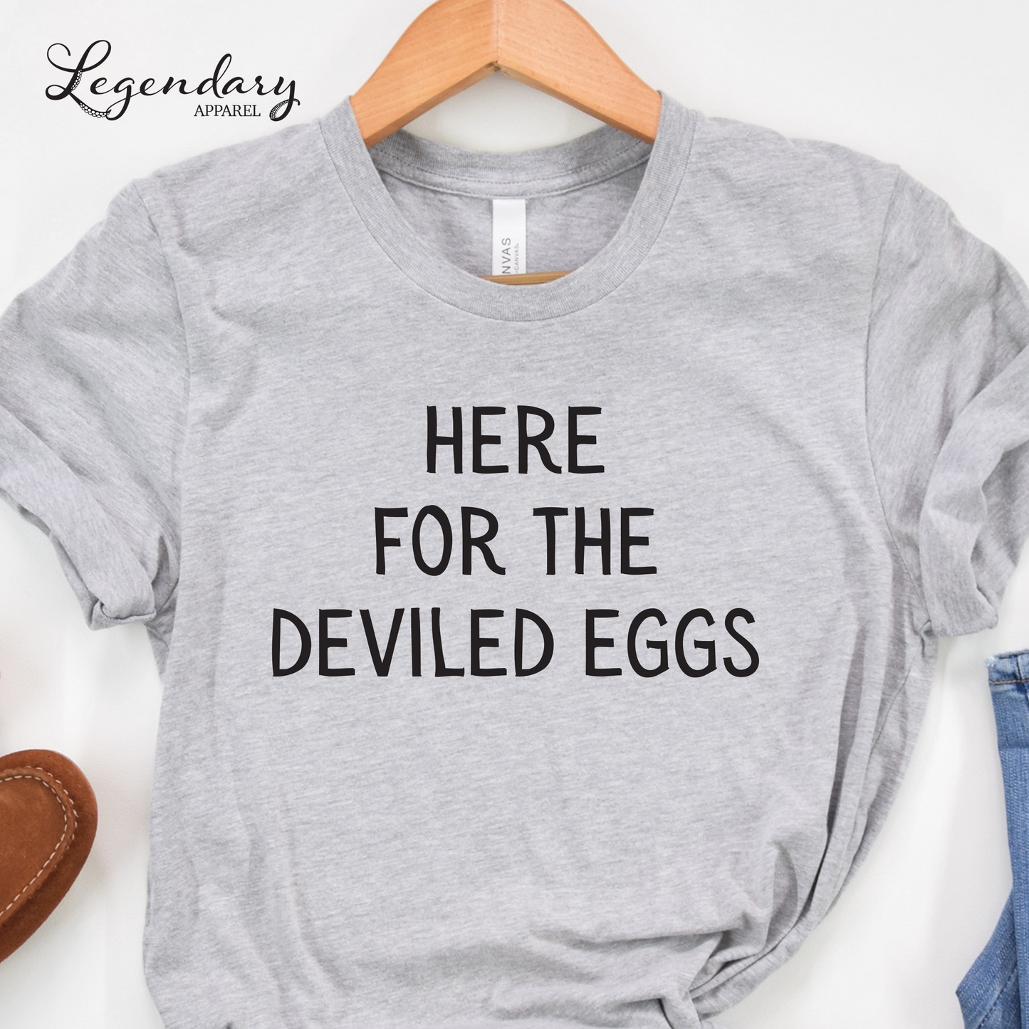 Here For The Deviled Eggs Funny Thanksgiving Shirt