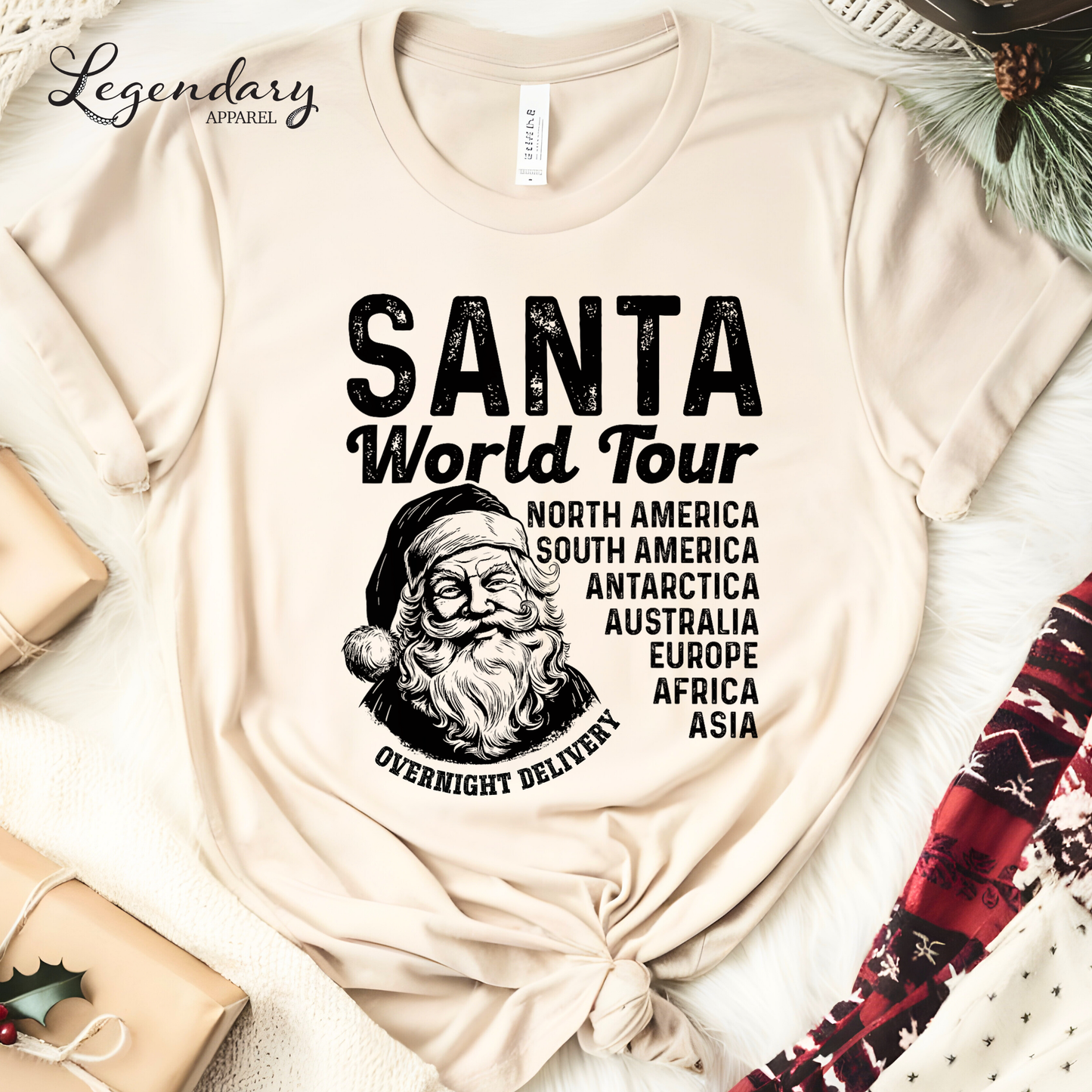 Santa World Tour Shirt Christmas Tee Shirt