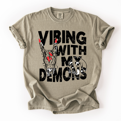 Vibing With My Demons Comfort Colors Tee Shirt