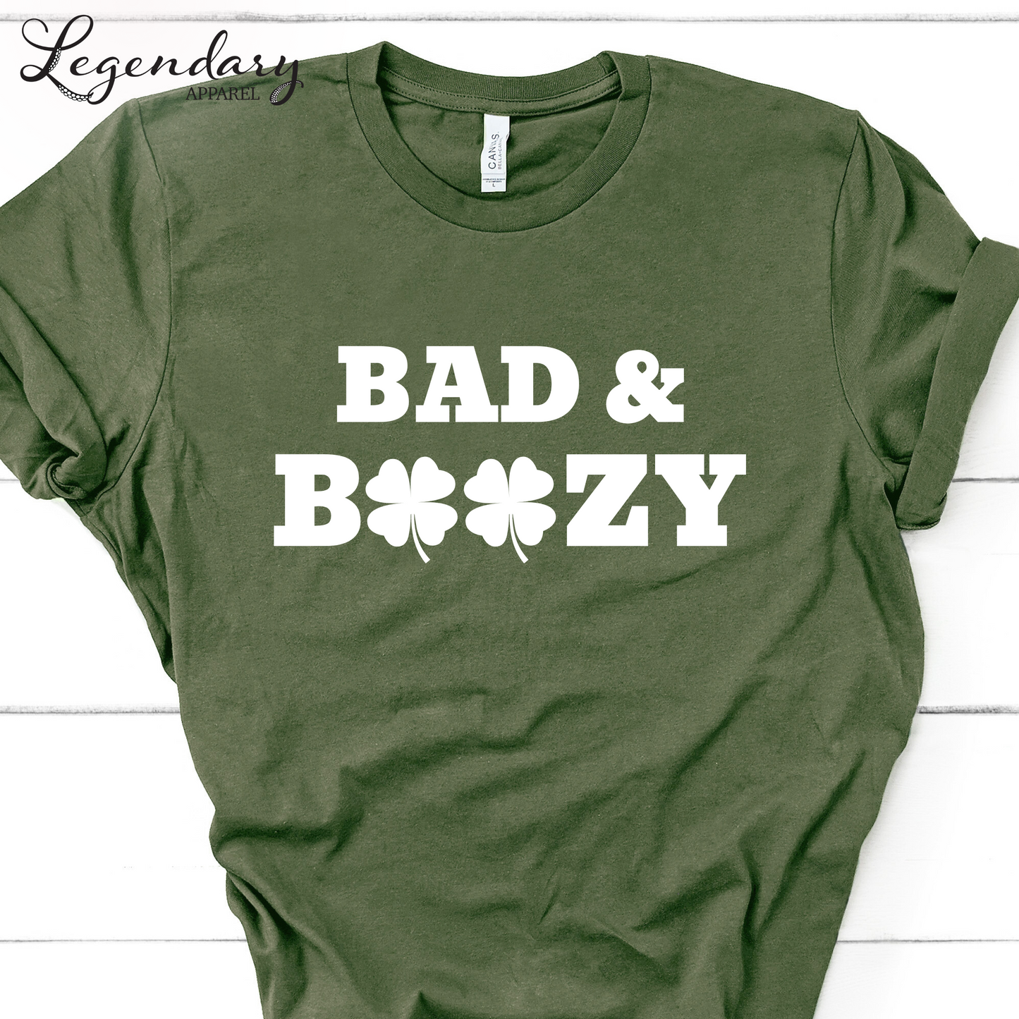 Bad and Boozy St Patricks Day Shirt Shamrock St Paddys Outfit Bar Crawl Sweatshirt Drinking Tee Shirt