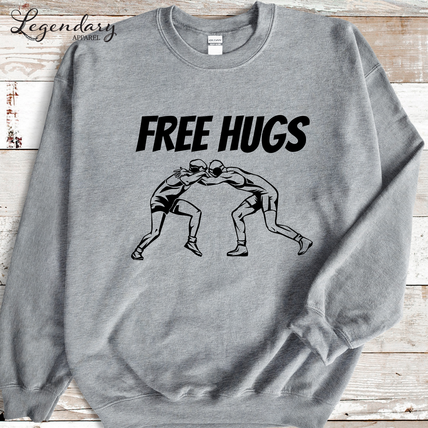 Free Hugs Funny Wrestler Sweatshirt