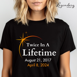 Eclipse Shirts 2024 Twice In A Lifetime Solar Eclipse TShirts April 8th 2024 Total Solar Eclipse Astronomy Matching Family Eclipse Shirts
