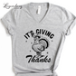 It's Giving Thanks V-Neck Tee Shirt