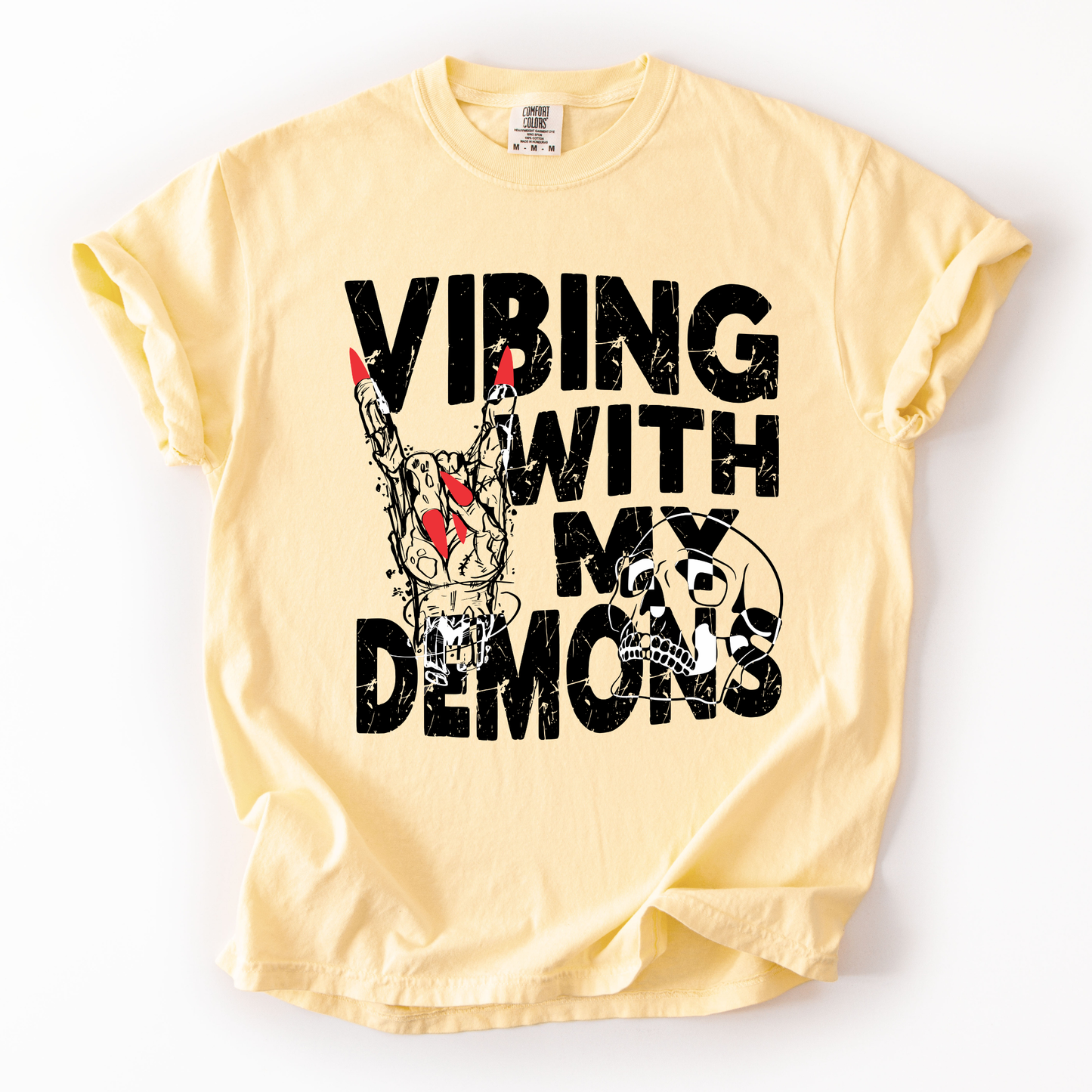 Vibing With My Demons Comfort Colors Tee Shirt