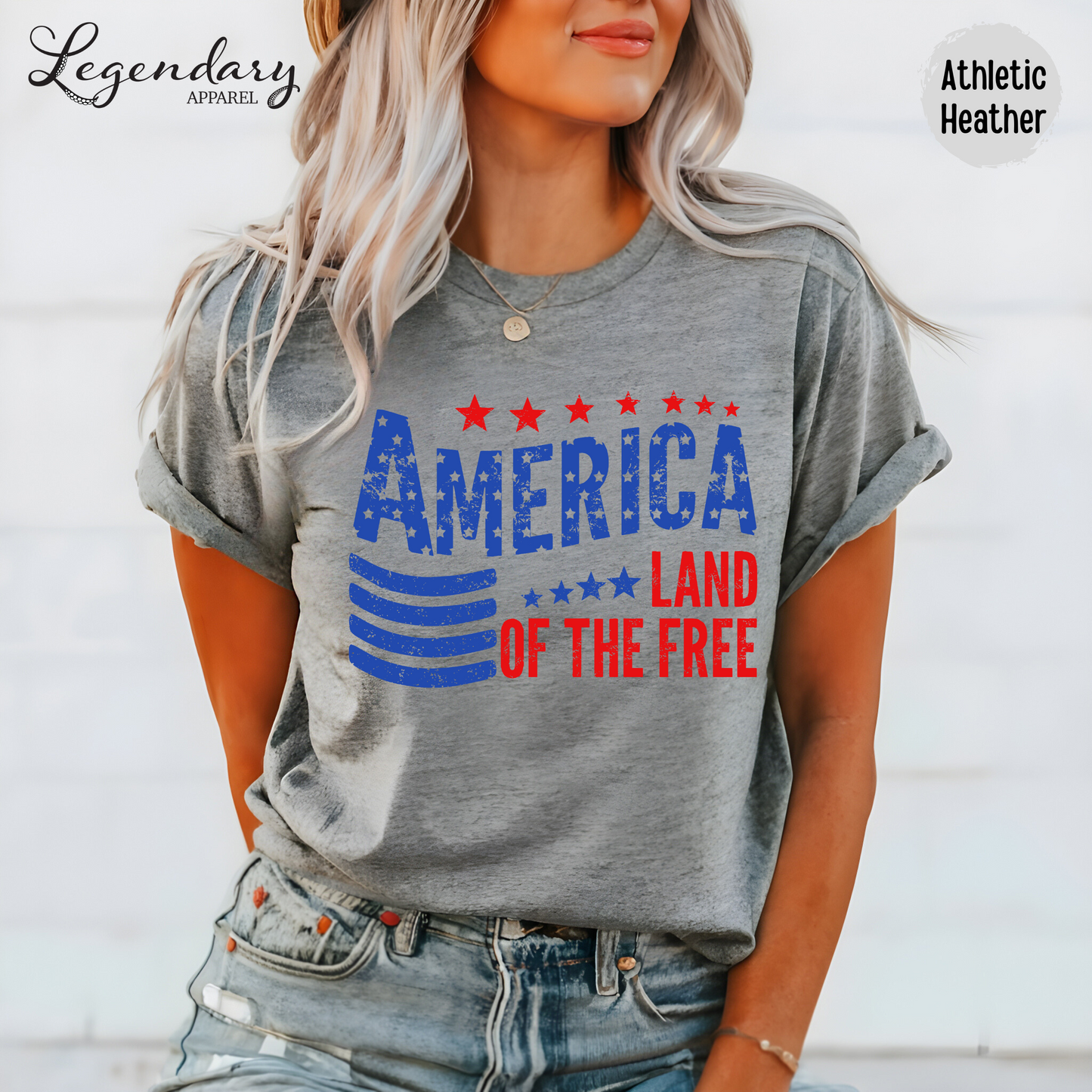 4th of July Shirt America Land Of The Free Patriotic Tee Independence Day