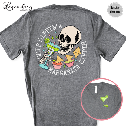 Chip Dippin' Margarita Sipping V-Neck Shirt