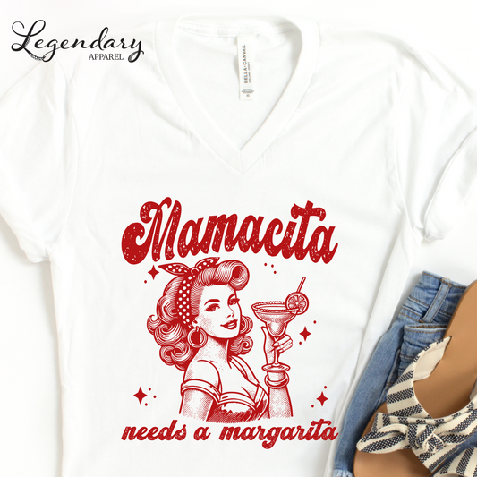 Mamacita Needs A Margarita VNeck T-Shirt
