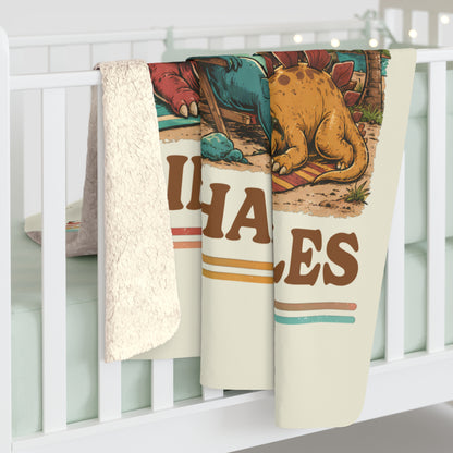 Dinosaur Meteor Blanket- The Vibe Is In Shambles Sherpa Fleece Blanket