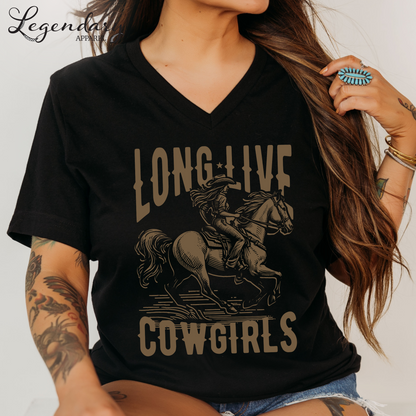 Long Live Cowgirls V-Neck Shirt
