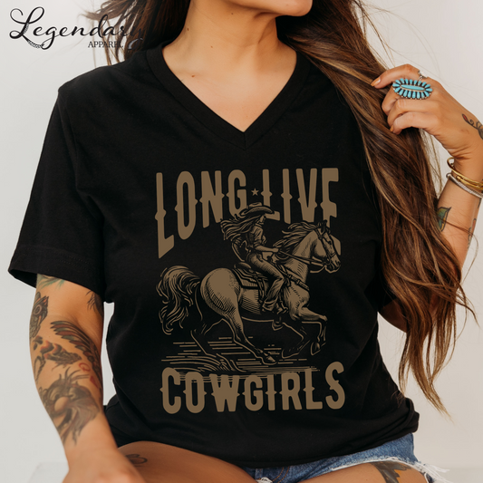 Long Live Cowgirls V-Neck Shirt
