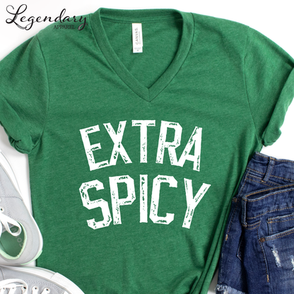 Extra Spicy Shirt Spicy Book Lover Funny V-Neck TShirt