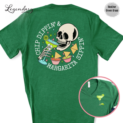 Chip Dippin' Margarita Sipping V-Neck Shirt