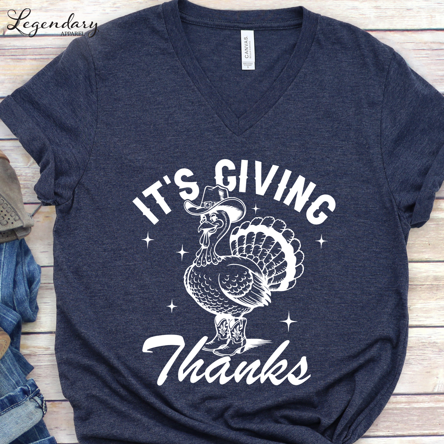 It's Giving Thanks V-Neck Tee Shirt