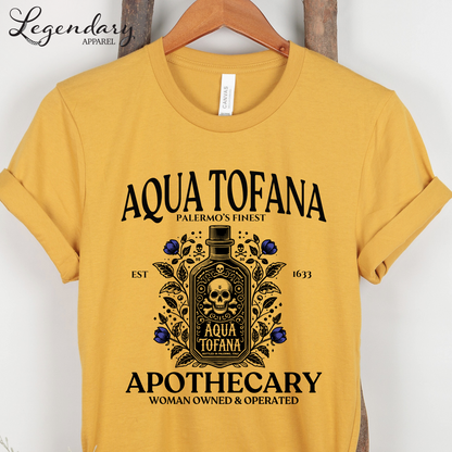 Aqua Tofana T-Shirt with Purple Flowers Unisex Sizing
