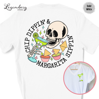 Chip Dippin' Margarita Sipping V-Neck Shirt