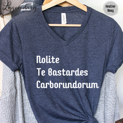 Nolite Te Bastardes Carborundorum Shirt Don't Let The Bastards Grind You Down V Neck T-Shirt