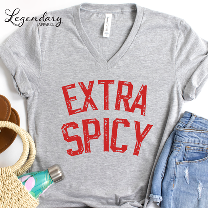 Extra Spicy Shirt Spicy Book Lover Funny V-Neck TShirt