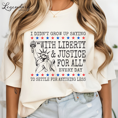 Liberty and Justice For All Human Rights Comfort Colors T-Shirt