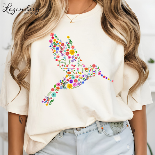 Subtle Anti Trump Floral Hummingbird Shirt