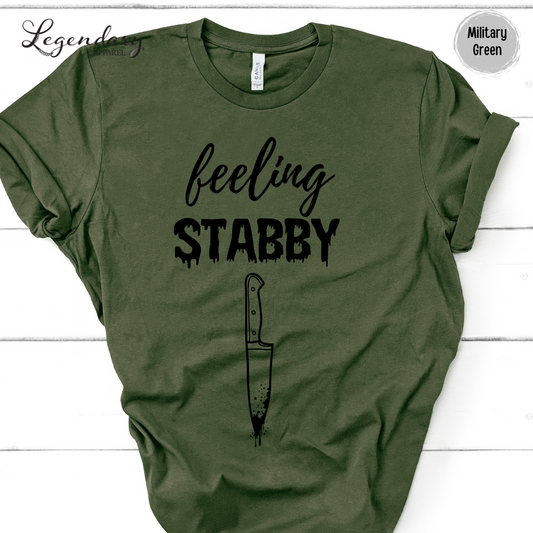 Feeling Stabby Funny Halloween Tee Shirt