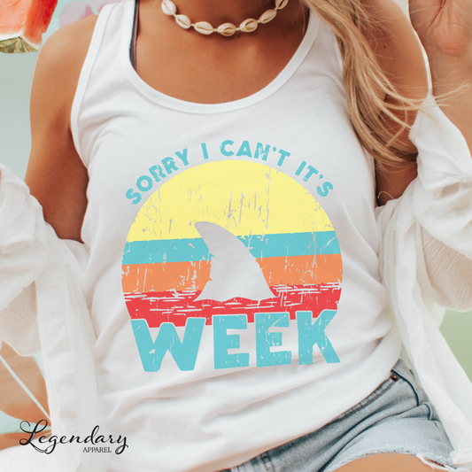 Sorry I Can't It's Shark Week Tank Top