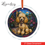 Poodle Glass Ornament - Stained-Glass Style Poodle Holiday Decoration - Made with REAL GLASS