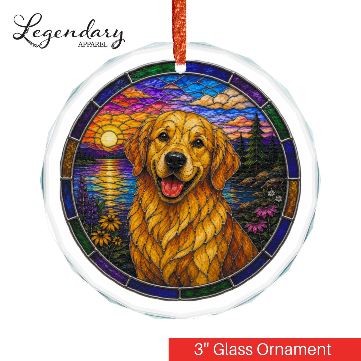 Labrador Glass Ornament - Stained-Glass Style Labrador Holiday Decoration - Made with REAL GLASS