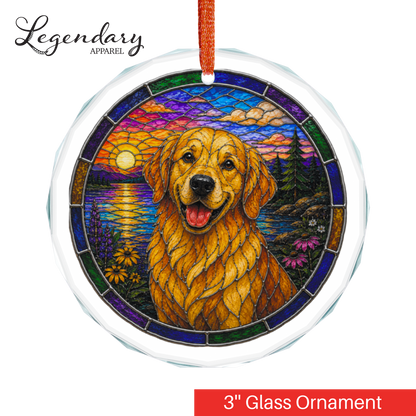 Labrador Glass Ornament - Stained-Glass Style Labrador Holiday Decoration - Made with REAL GLASS