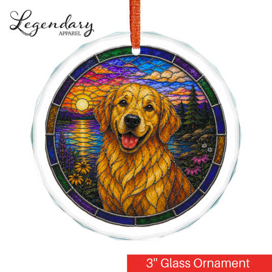 Labrador Glass Ornament - Stained-Glass Style Labrador Holiday Decoration - Made with REAL GLASS