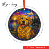 Labrador Glass Ornament - Stained-Glass Style Labrador Holiday Decoration - Made with REAL GLASS