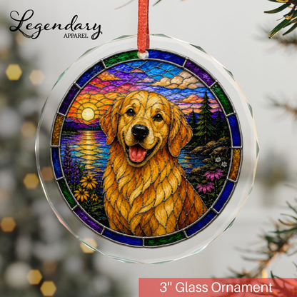 Labrador Glass Ornament - Stained-Glass Style Labrador Holiday Decoration - Made with REAL GLASS