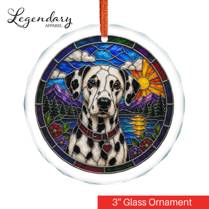 Dalmatian Glass Ornament - Stained-Glass Style Dalmatian Holiday Decoration - Made with REAL GLASS
