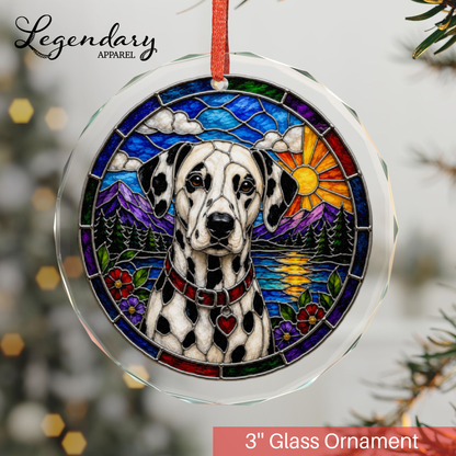 Dalmatian Glass Ornament - Stained-Glass Style Dalmatian Holiday Decoration - Made with REAL GLASS