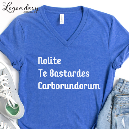 Nolite Te Bastardes Carborundorum Shirt Don't Let The Bastards Grind You Down V Neck T-Shirt