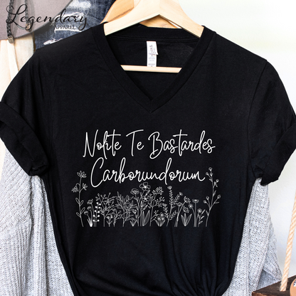 Nolite Te Bastardes Carborundorum Don't Let The Bastards Grind You Down V-Neck Tee Shirt