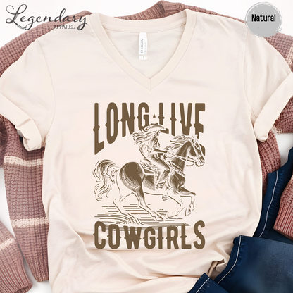 Long Live Cowgirls V-Neck Shirt